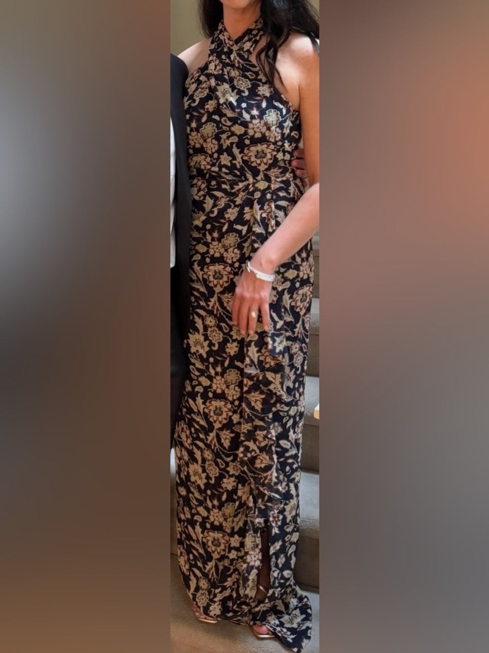 Lauren Ralph Lauren navy Floral Halter Maxi Dress